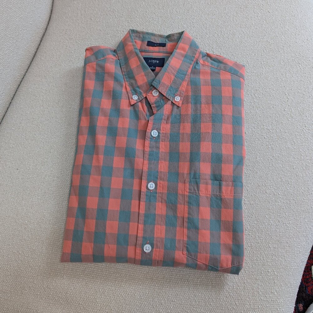 J. Crew Men's Long Sleeve Button Down Shirt Slim Medium